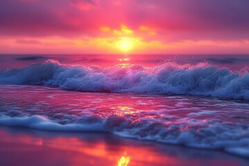 Purple pink ocean sunset