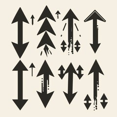 Black arrows set. Vector illustration.