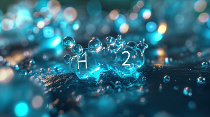 Artistic H2O Molecular Graphic Design