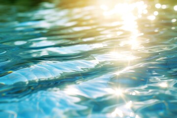Naklejka na ściany i meble Sunlight reflecting off the surface of a swimming pool