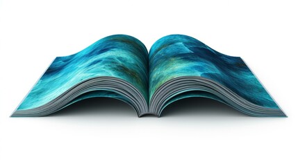 Book with blue pages - obrazy, fototapety, plakaty