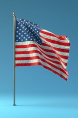 Obraz premium American flag waving in the wind