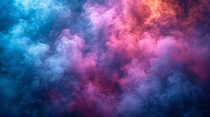 Fototapeta na wymiar Colorful smoke background with vibrant blue, pink and orange smoke