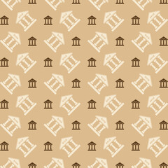 Bank trendy repeating pattern brown abstract background vector illustration