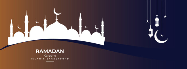Ramadan kareem traditional islamic social media banner and facebook cover design template