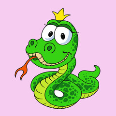 Snake cute , vector, symbol, card, 