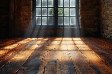 Sunlight shining through a window onto a wooden floor