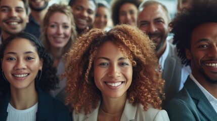 Obraz premium Portrait Of Young Smiling Business People. Generative AI
