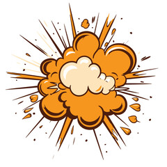 Vector explosion isolated background