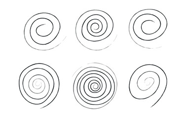 Hand drawn spiral circles collection
