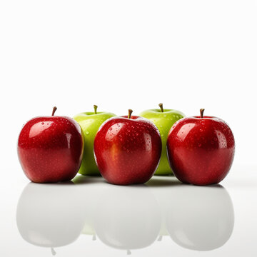 Isolated image, isolated photography, apples ,Well lit, visually appealing ,fresh сreated with Generative Ai