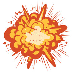 Vector explosion graphic in white background