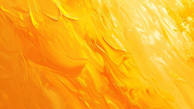 Yellow and orange oil paint background. Abstract background of oil paint.