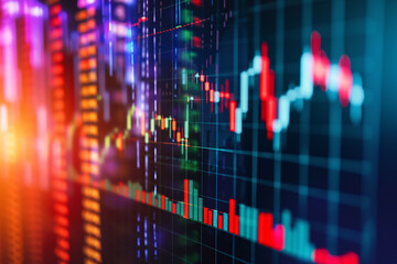 Digital stock graphs background, financial market