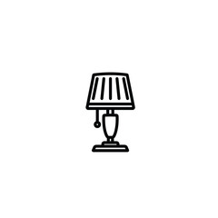 Original vector illustration. Contour icon of a table lamp for home.