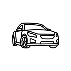 Original vector illustration. A passenger car. A contour icon.