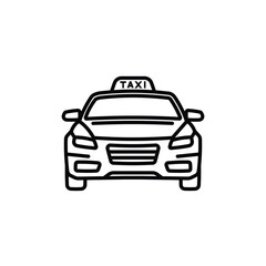 Original vector illustration. A taxi car. A contour icon.