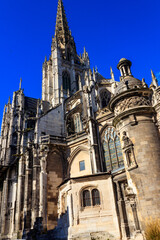 The church of Saint-Maclou church in Rouen, France. One of the best examples of the Flamboyant style of Gothic architecture in France