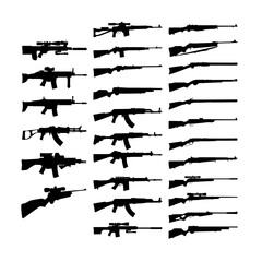 This is a set silhouette of a firearm commonly used by soldiers, very suitable for making posters about independence or those related to war.