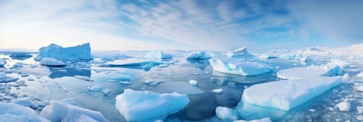Photo of ice melting due to global warming, environmental disaster, ocean desalination