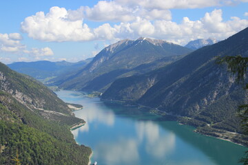 Fototapeta na wymiar Achensee view to the mountains lake view 