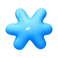 Fototapeta premium Asterisk Symbols. Sign blue color. Realistic 3d design in cartoon balloon style. Isolated on white background. vector illustration