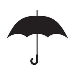 Umbrella icon. Black silhouette on white background. Vector illustration.
