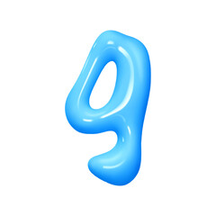 letter G. letter g sign blue color. Realistic 3d design in cartoon liquid paint style. Isolated on white background. vector illustration