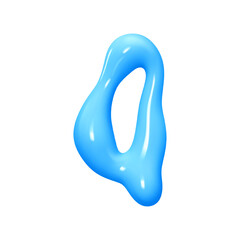 letter Q. letter sign blue color. Realistic 3d design in cartoon liquid paint style. Isolated on white background. vector illustration