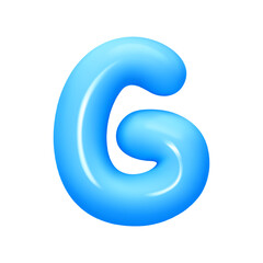 letter G. letter sign blue color. Realistic 3d design in cartoon balloon style. Isolated on white background. vector illustration