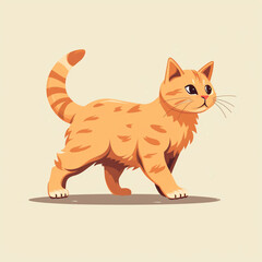 cat walking 2d frame minimal style cute сreated with Generative Ai