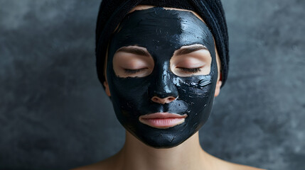 women with black cosmatic mask. generative ai 
