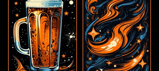 Beer festival vertical poster template with beer glass for promotion and advertisement