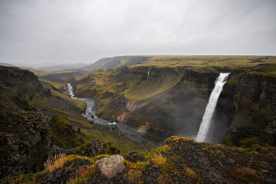 H&aacute;ifoss waterfall in Iceland