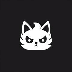Fototapeta premium cute cat logo very simple design сreated with Generative Ai