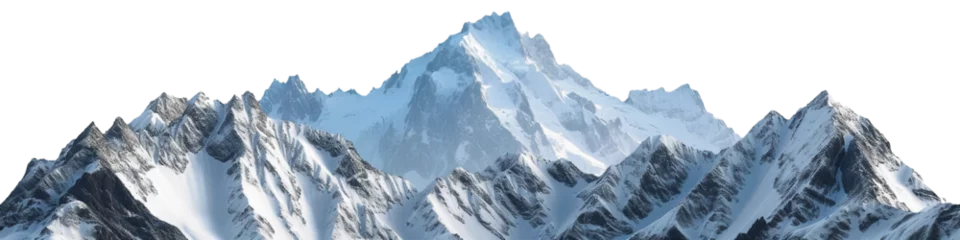 Papier Peint photo Lavable Blanche Mountain, transparent background, isolated image, generative AI