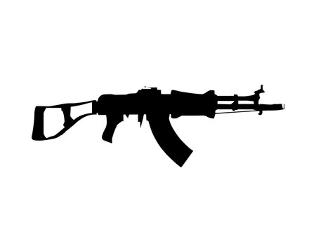 This is a silhouette of a firearm commonly used by soldiers, very suitable for making posters about independence or those related to war.