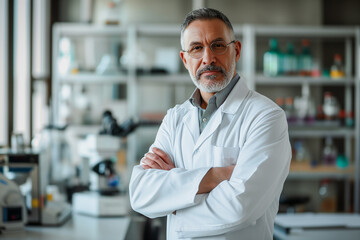 Obraz premium Pharmaceutic doctor in a modern laboratory
