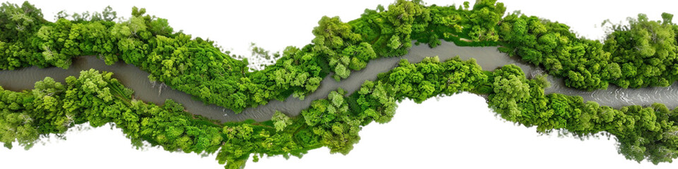 River, transparent background, isolated image, generative AI