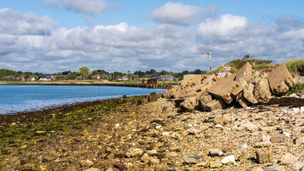 View from Hayling Island to Langstone, Hampshire, England, UK