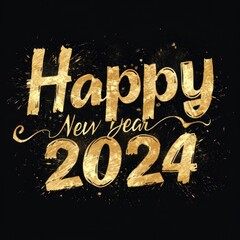 Happy New Year 2024. Year 2024 photo in sparkling font