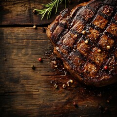 Closeup view of roasted beef brisket flat steak on a plate. Beef Steak photo