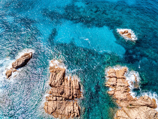 Aerial view of the rocky coast - 722049698