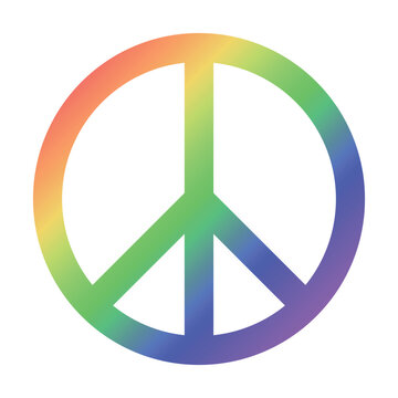 Gradient rainbow peace sign