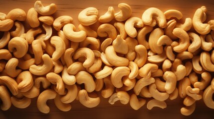 Heap of cashew nuts. Generative AI