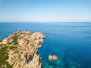 Sardinian coast and sea, aerial view - 722052610