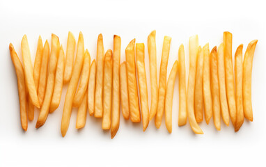 French fries crispy Isolated on white background Generated by AI