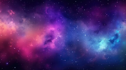 Vivid Cosmic Panorama: An Ethereal Journey Through Starry Space and Nebulae - Generative AI