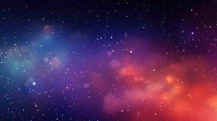 Fototapeta premium Vivid Cosmic Panorama: An Ethereal Journey Through Starry Space and Nebulae - Generative AI