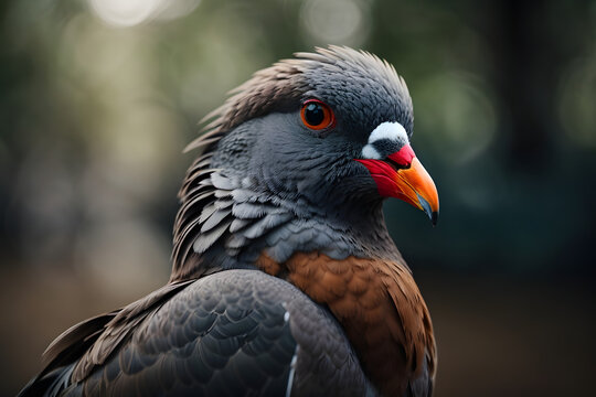 Concept photo shoot of close-up pigeon